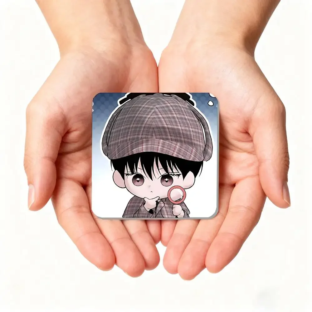 Manhwa M-Monday's Savior Refrigerator Magnet Square Stickers - Can Be Used To Personalize Home Decoration