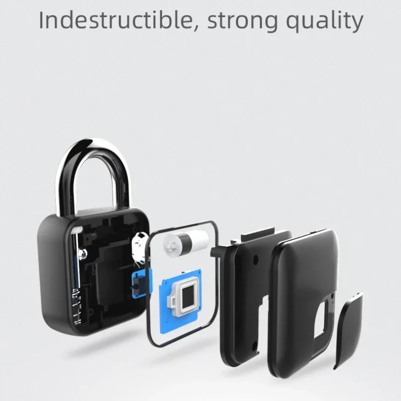 Black Tuya Smart Home Fingerprint Lock Bluetooth Safe Padlock Door Lock Keyless USB Rechargeable Quick Unlock Zinc alloy Locks