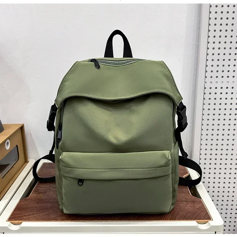 Solide lässige Reiß verschluss Nylon Damen Rucksack 2024 neue modische Unisex Schult asche vielseitige Schüler Rucksack Bolso de Mujer