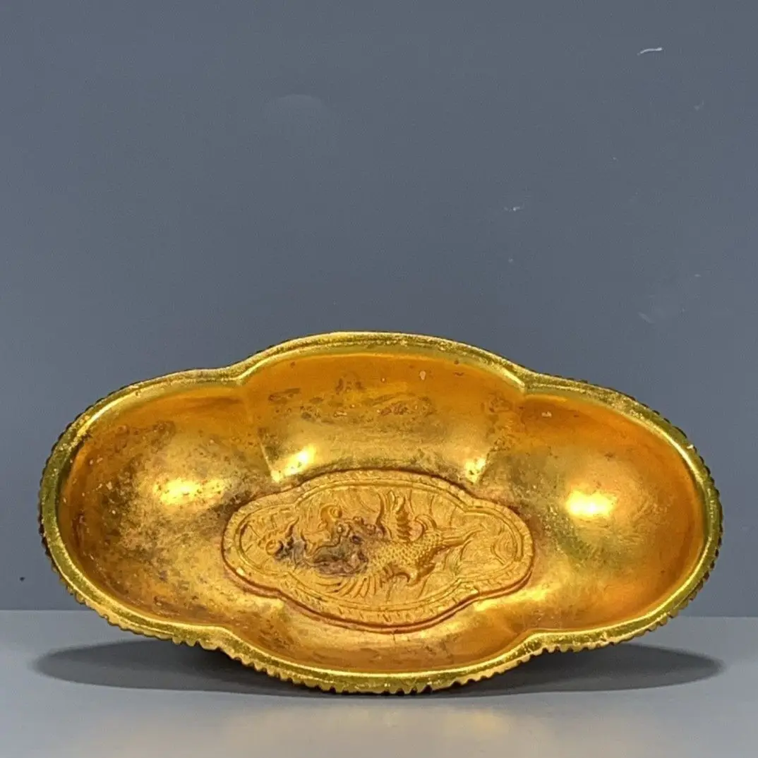 Old Plum Blossom shaped Pure Copper Gilded High Foot Fruit Plate  from  Tang Dynasty Zhenguan Shengshi