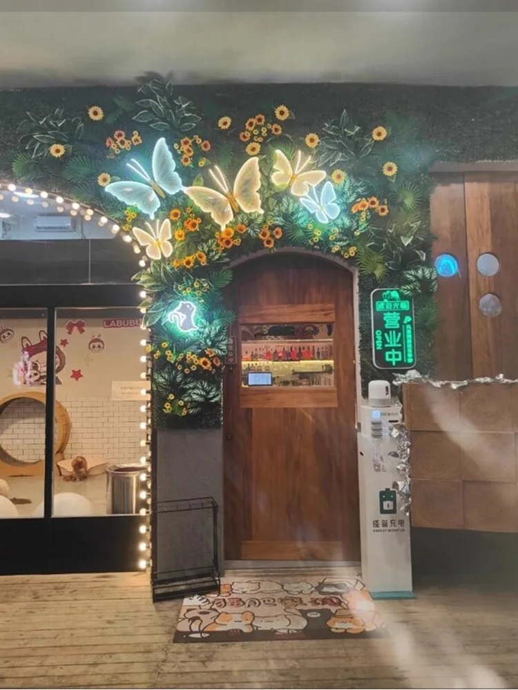 2/4 قطعة فراشة ديكور خارجي فراشة Led أضواء مقاوم للماء تتحرك فانوس ترفرف واقعية لمسار السياج الشرفة سطح السفينة #4