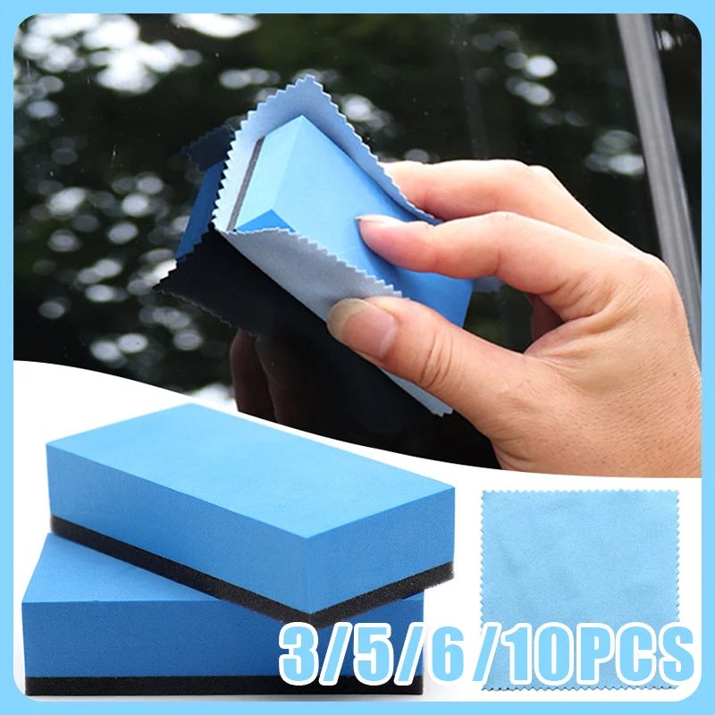 

3/5/6/10Pcs Car Ceramic Coating Sponge Glass Nano Coat Wax Applicator Pads Sponges For Auto Waxing Polishing Accessories Tools