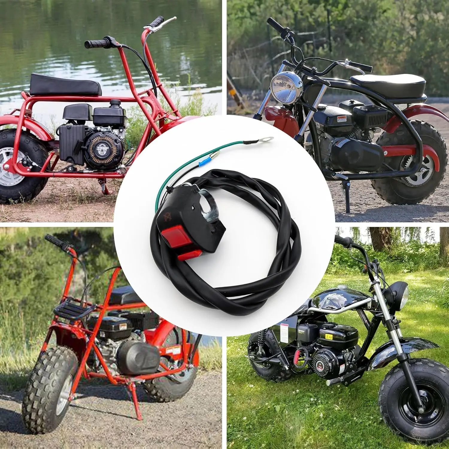 Mini Bike 7/8 Kill On Off Switch for Predator 212cc 196cc Fits for Coleman CT100U CT200U BT200X Baja MB165 MB200 Motovox Apollo TaoTao Mini Bike Go Kart