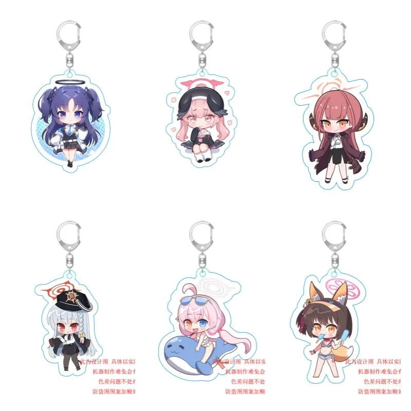 Cute Cartoon Anime Blue Archive Figures Hayase Yūka Rikuhatima Aru Cosplay Acrylic Keychains Bag Accessories Fans Christmas Gift