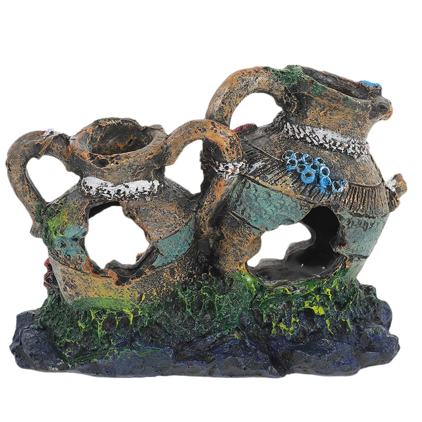 

Resin Broken Bucket Shaped Aquarium Ornament Fish Tank Shelter Shrimp Hideout Wear-Resistant Landscaping Decor