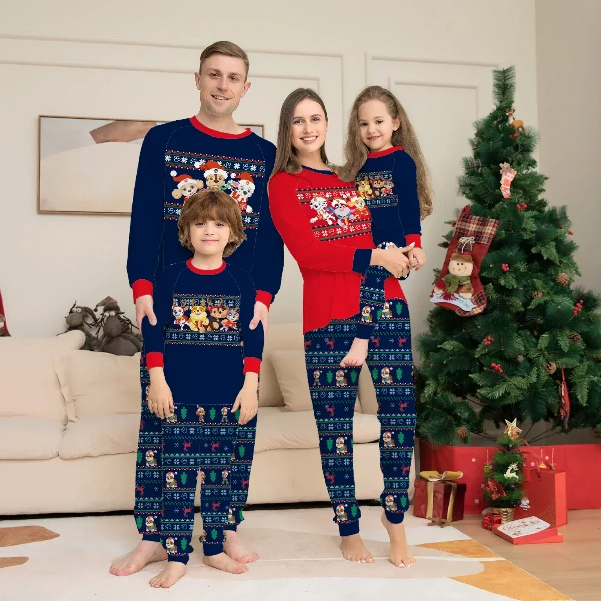 

Xmas Family Clothes Bear Print Pajama Set Christmas Mother Daughter Father Son Outfit Nightgown Pants Sleepwear Pajamas Family