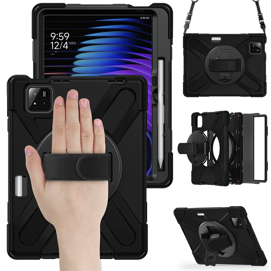

Чехол для Xiaomi Mi Pad 7 Pro, противоударный детский защитный чехол для Xiaomi Pad 7, чехол 11,2 дюйма, подставка, плечевой ремень