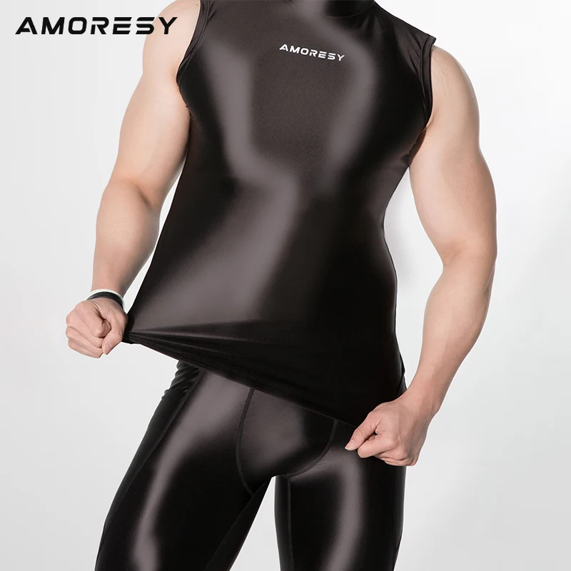 AMORESY Poseidon series tight elastic fitness clothes, cool and silky sports fitness running vest