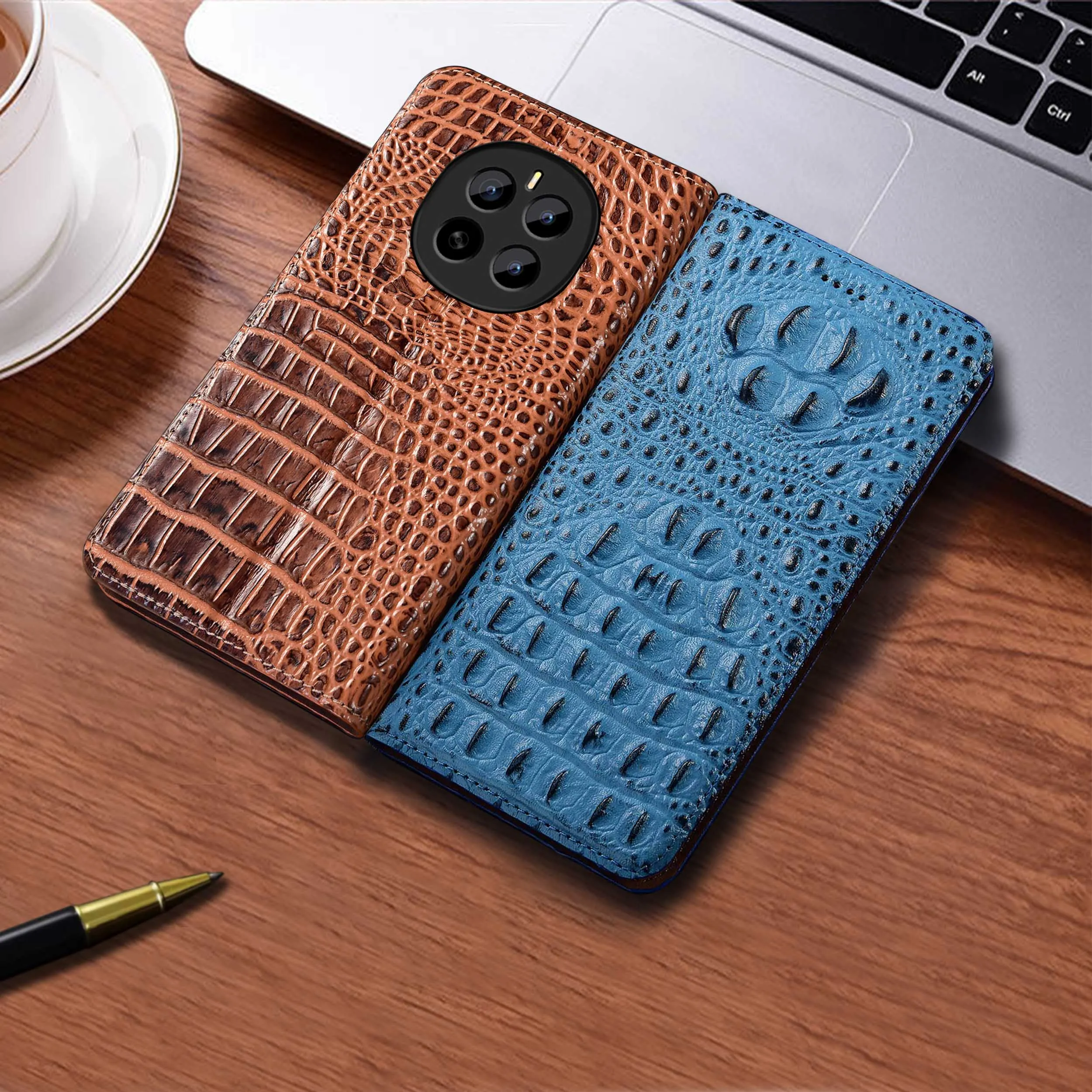 

Узор в виде когтей крокодила для Honor Magic 2 3 4 5 6 7 Pro Lite из натуральной кожи, чехол-книжка для телефона из воловьей кожи, устойчивый к царапинам