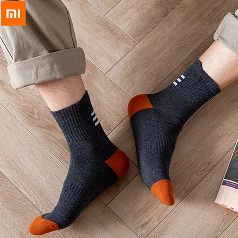 5pairs Xiaomi Cotton Men Socks Breathable Socks High Quality Boat Socks Black Short Sweat-absorbent Size 39-44