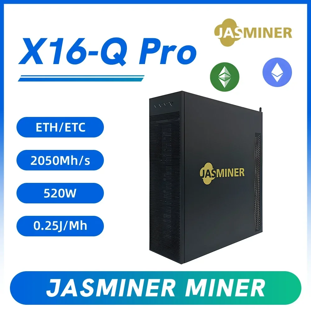 جديد Jasminer X16Q Pro ETC مينر 2050Mh/s 520W 8G X16 عالية الإنتاجية هادئة برو تشفير Asic آلة التعدين Ethash ETHW المنزل مينر