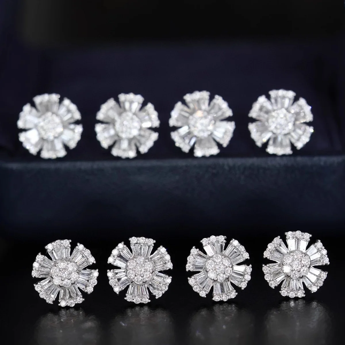 

Luxury Fashion 925 Silver Moissanite Ear Stud Bling Hexagon Huggie Hoop Cuff Earring Jewelry For Girls Special Occasion Bijoux