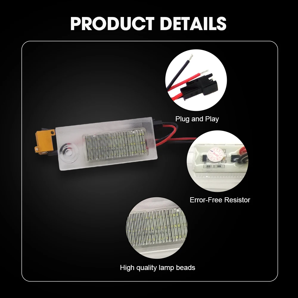 For 97-04 Audi A6 C5/4B Sedan Models Plug & Play LED License Plate Light Canbus Non-Displaying Fault Lights