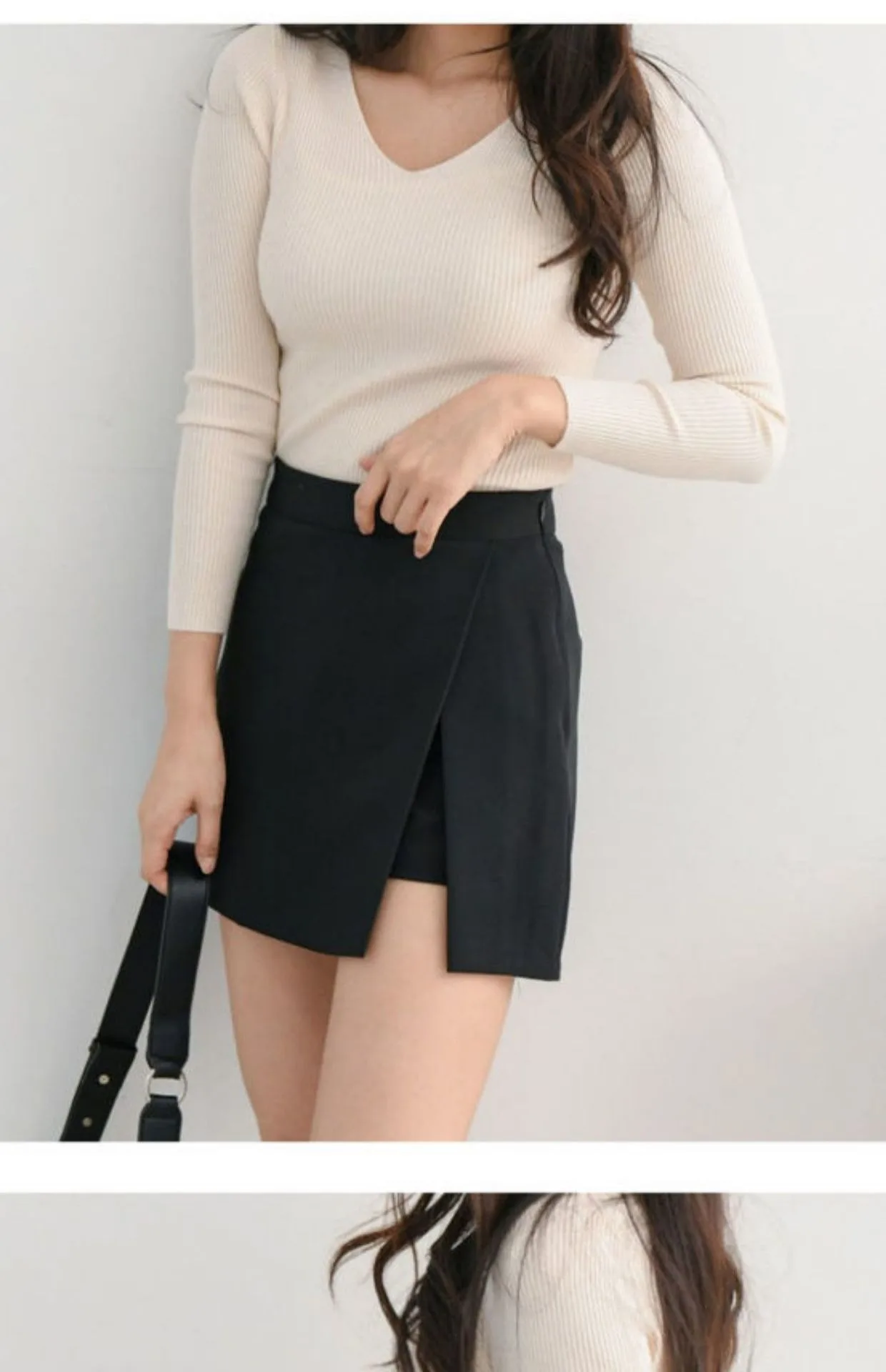 Damenrock mit hoher Taille, A-Linie, lässig, vielseitig, sexy, mit Schlitz, Hüftrock für alle Jahreszeiten – Detail 11