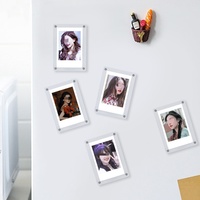 1 Polaroid 3inch Photo Refrigerator Magnetic Photo Frame, Creative Transparent Acrylic Magnet Diy Assembled Photo Display Stand