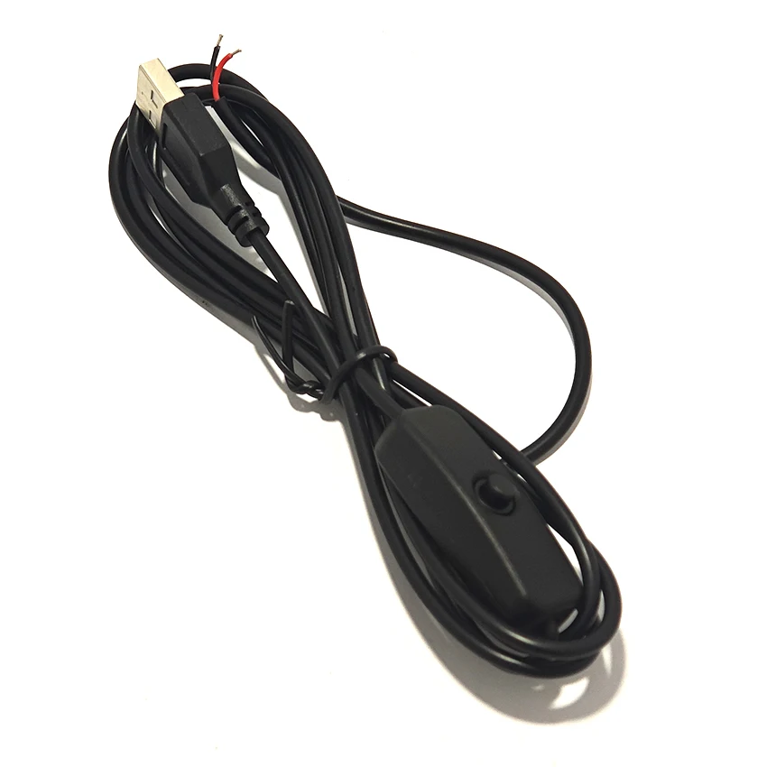 

501 Cable 1A Switch Power Supply Wire 1.5M USB Male to 2 Core Connection Button ON OFF For LED Light Strip Control Switch Cable