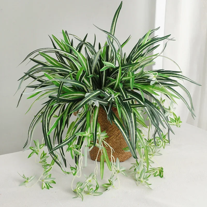 Planta verde Artificial, orquídeas, planta colgante de pared, accesorios de pared, pared de restaurante, decoración de boda, planta falsa al por mayor