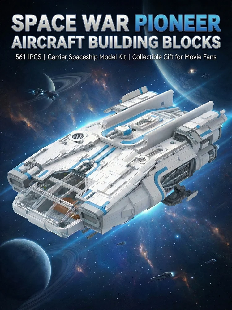 5611PCS Ruimteoorlog Pathfinder Vrachtschip Luchtschip Bouwstenen Set Filmvliegtuig Modulaire Bouwblok Assemblage Model Creatieve Cadeaus - afbeelding 2