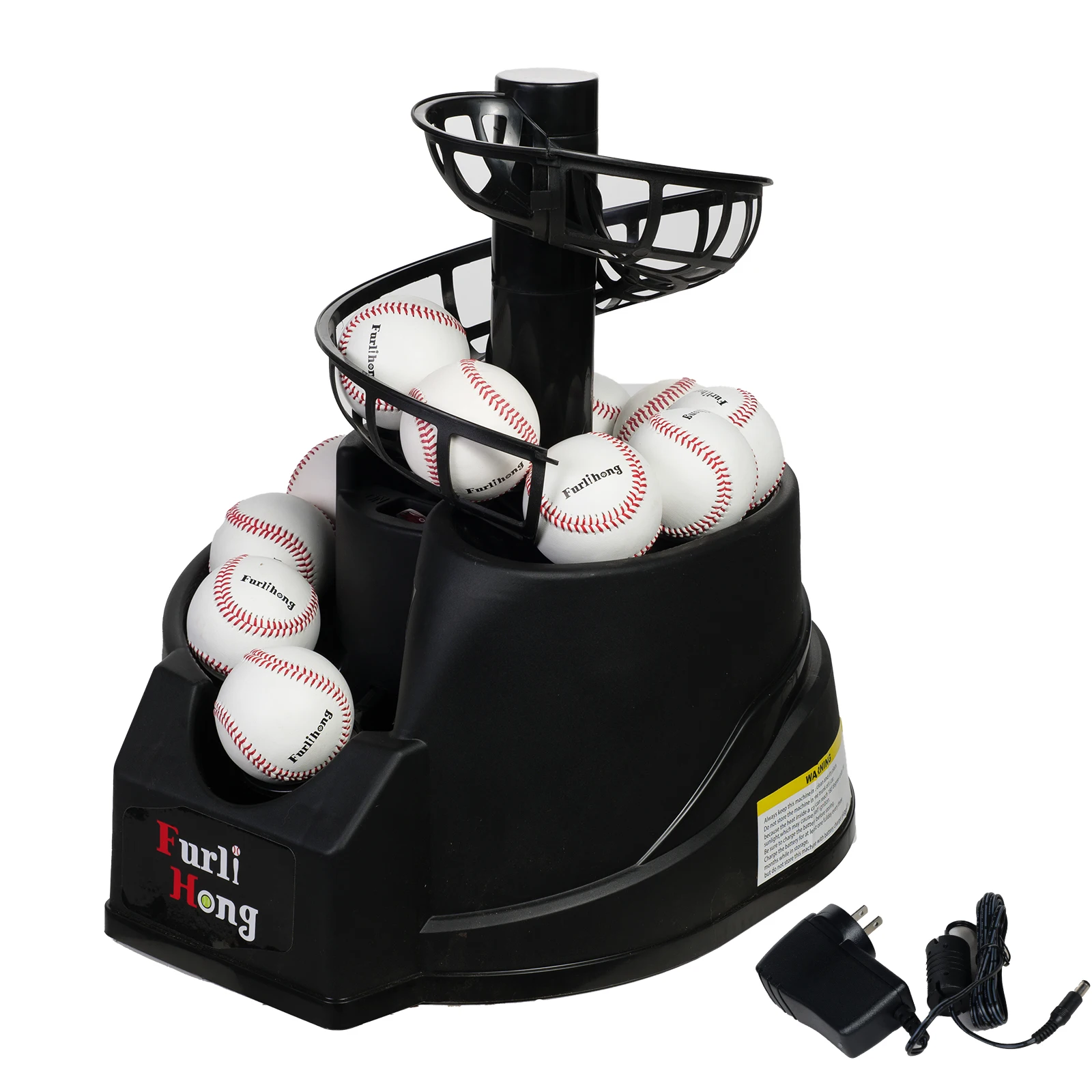 

6901BHA Rechargeable Baseball Toss Machine With Extendable Ball Stacker, Adjustable Launching Heights