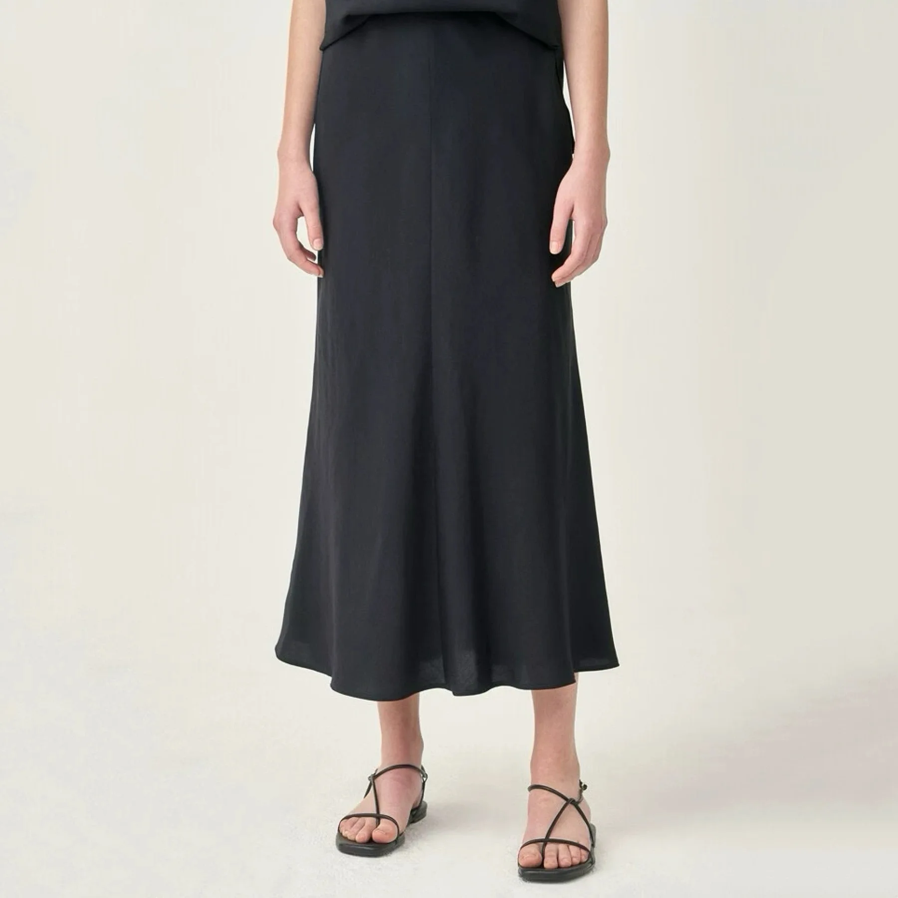 High Waist Long Skirt Lemon Cheese Fi Tail Hemline Slimming Simple Versatile Autumn Faion Women's Bot Wear