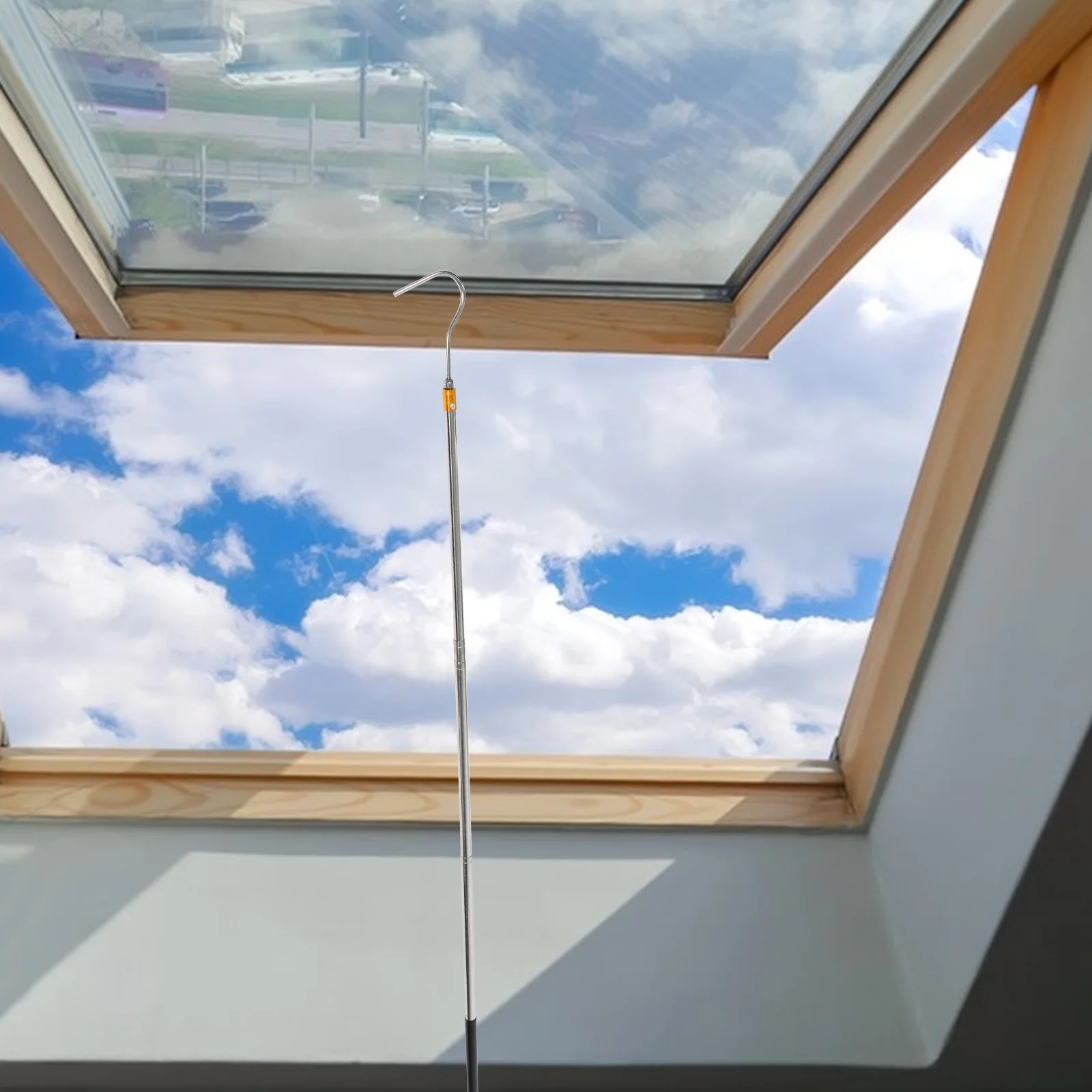 

1 set 1 Set Ladder Pull Down System Kit Attic Sturdy Hooks Extension Rod Replacement Rope Telescoping