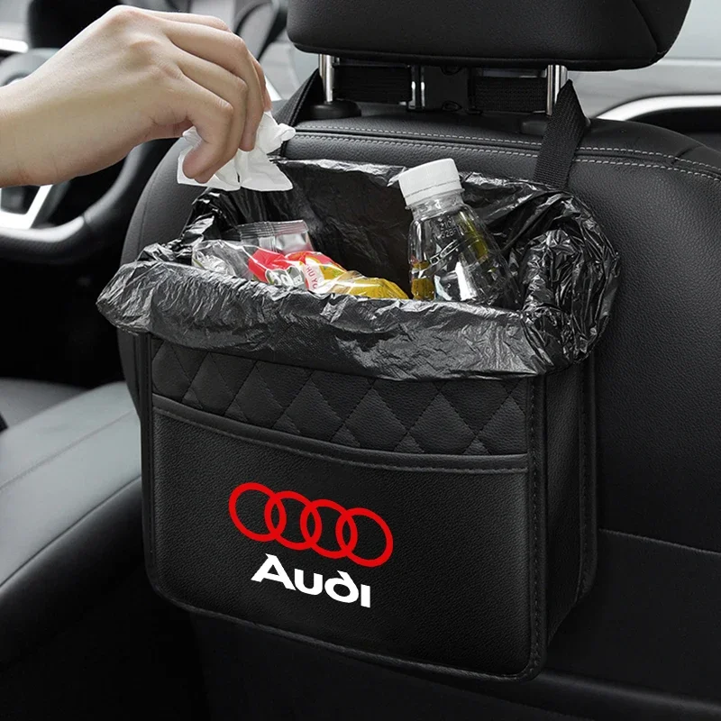 Car Badge Accessories Seat Back Garbage Storage Bag For Audi RS A1 A3 A4 A5 A6 A8 TT Q2 Q3 Q5 Q7 Q8 S3  S4