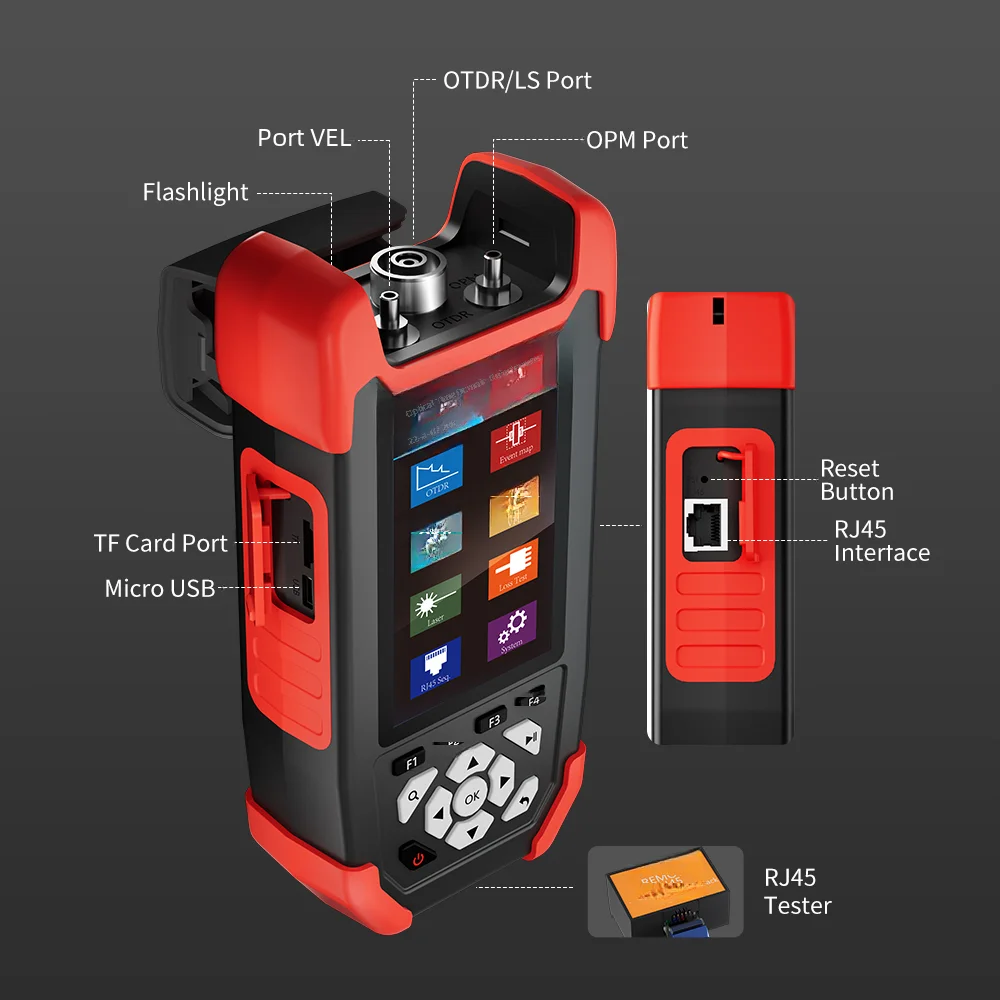 NOYAFA-Fiber Optic Fault Detector, medidor de energia óptica, mapa do evento, Ethernet Cable Tester, OPM, VFL, OLS, NF-981, 10m-60km