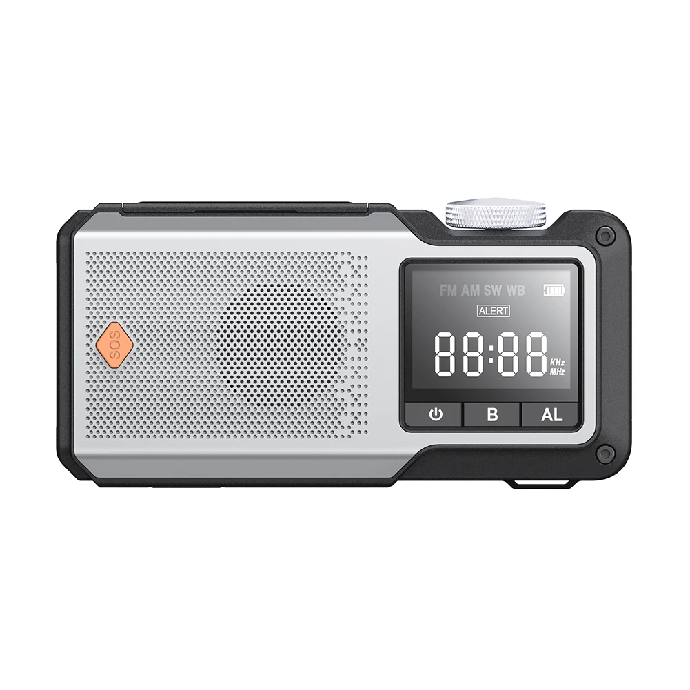 10000mAh 핸드 크랭크 비상 라디오 태양열 구동 라디오 AM/FM/WB 날씨 라디오 야외 캠핑 및 비상용 휴대용 라디오