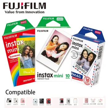 Fujifilm Instax Mini Film Mini 12 11 9 8 Film White Edge 3 Inch Instant Camera Instax Film Mini 7 + 25 50s 90 40 Photo Paper