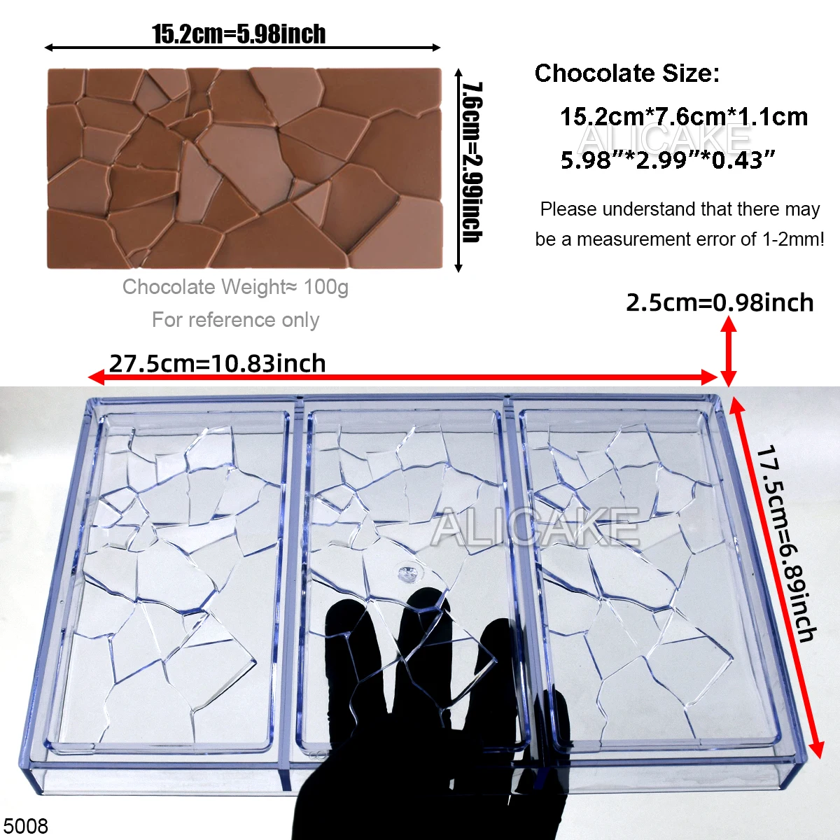 Chocolate Candy Mold Baking Pastry Tools For Polycarbonate Chocolates Bar Bonbons Molds Baking Pastry Confectionery Mould