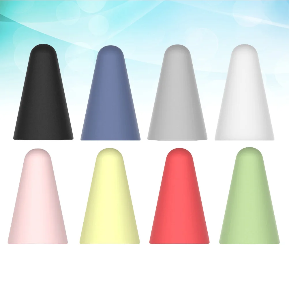 

8pcs Silicone Protective Cover For Pencil Nib Tip Smooth Hard Dust-Resistant Anti-Slip Noise Reduction Stylus Pen Sleeve Touch