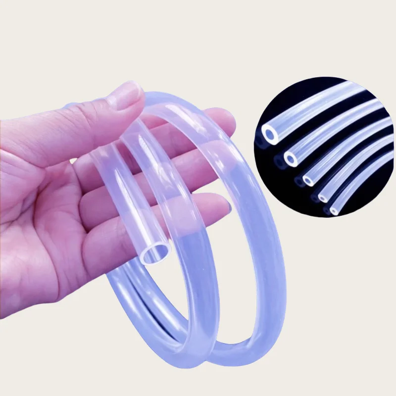 Tuyau en caoutchouc de Silicone Transparent de qualité alimentaire, 1/3/5M, ID 0.5 1 2 3 4 5 6 7 8 9 10 12mm O.D, Tube Flexible non toxique