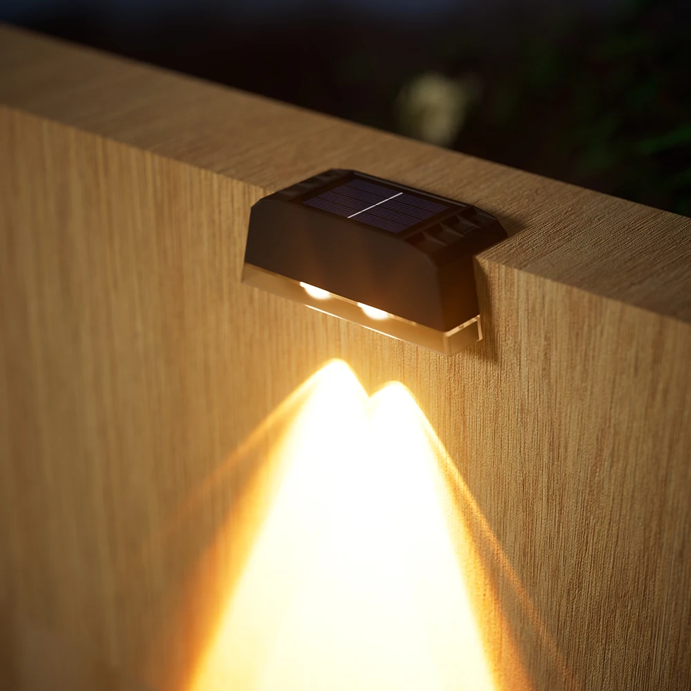 Luci LED a parete ad energia solare (2/3/4 LED) Illuminazione notturna automatica, resistente agli agenti atmosferici, ideale per pareti esterne, recinzioni