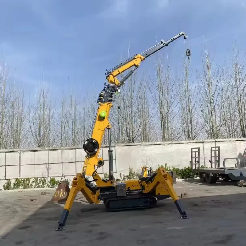Customized 3 Ton Crawler Spider Crane Hydraulic Boom Lift Fly Jib Telescopic Small Spider Crane Factory Price