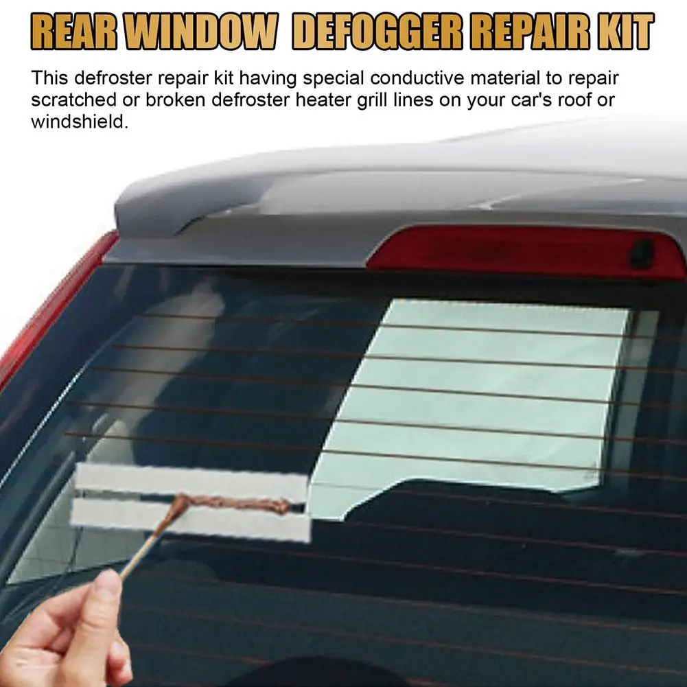 Car Rear Window Defogger Repair Kit DIY Quick Fix Scratched Broken Defroster Heater Glass Lines Grid Repair Tool
