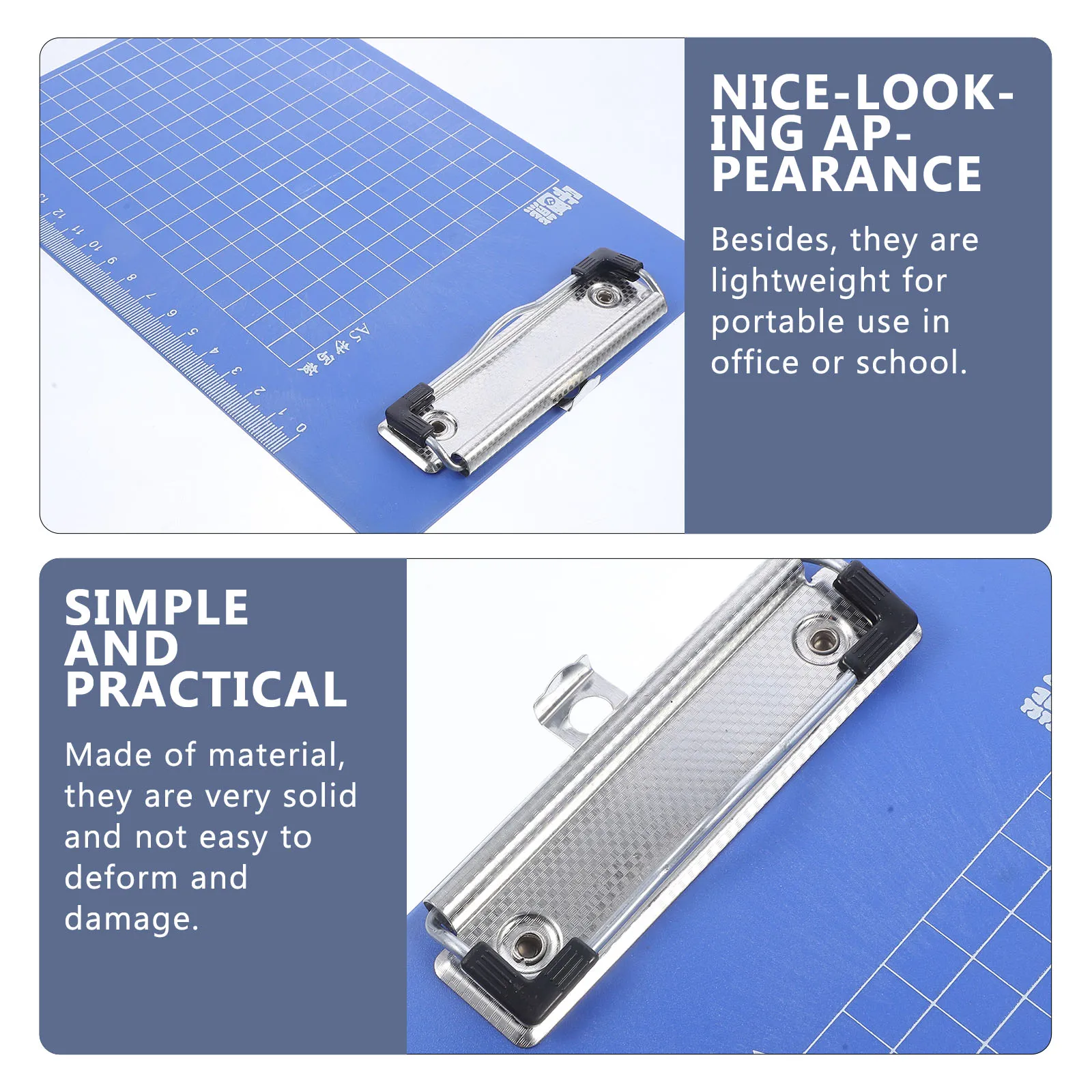 

6Pcs A5 Plastic Color Clipboard Transparent Lightweight Writing Board Paper Holder Ruler with Hanging Loop for Office School