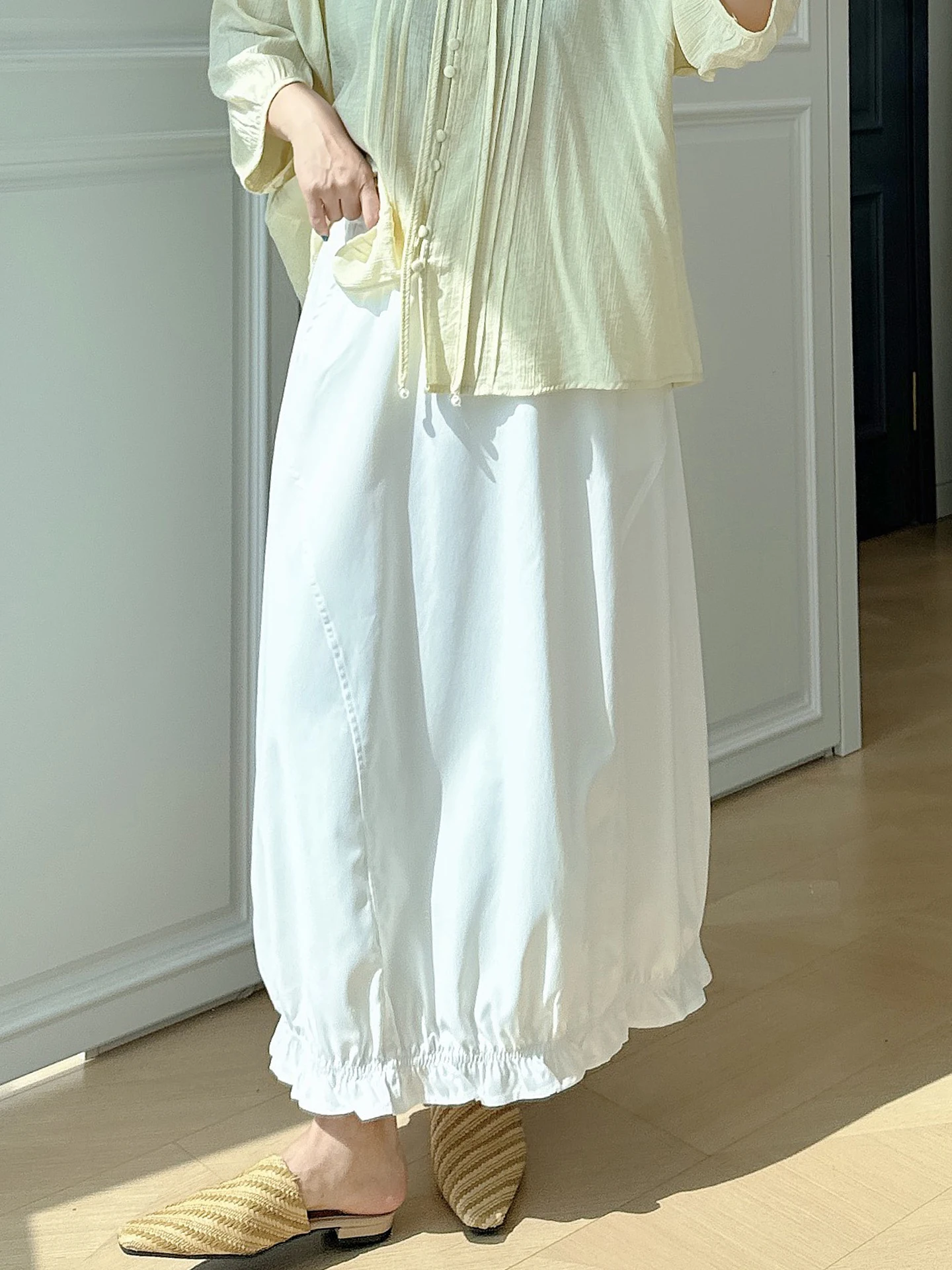 

Casual Style Elastic Waist Flower Bud Half-length Skirt plus Size Women's Design Sense Fluffy Skirt 200 Pounds Fat MM Simple ...