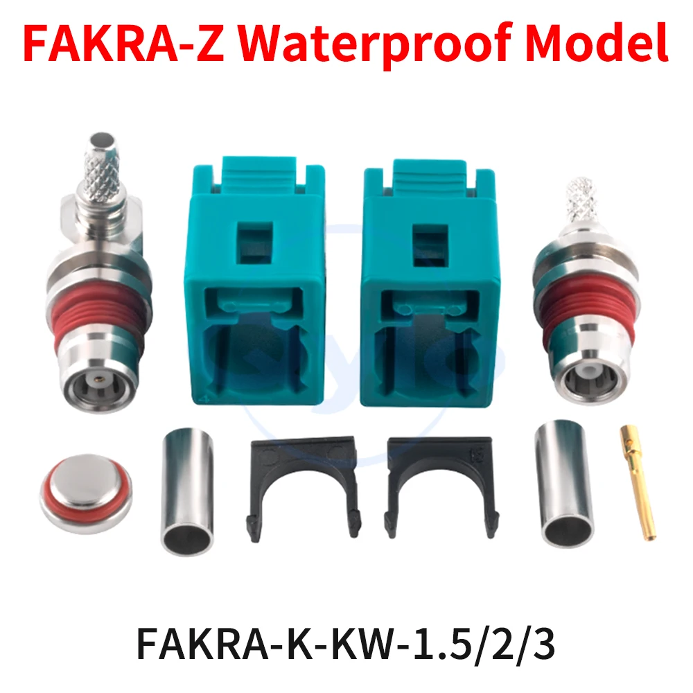 Waterproof FAKRA-K-KW 1.5/2/3 Female Angled Automotive Connector for GPS Welded Female Terminal (1 Pcs)