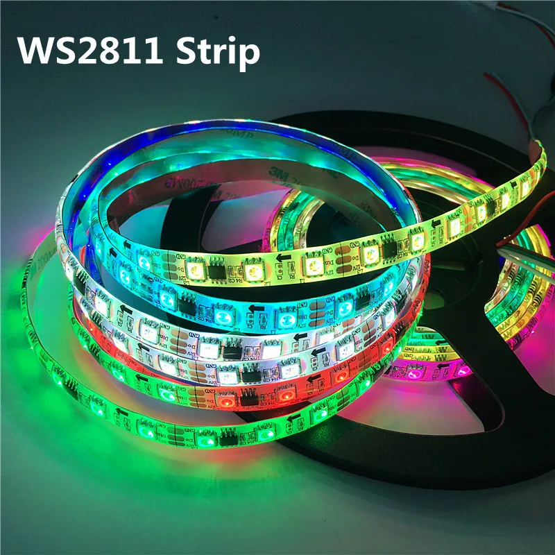 Tira de luces RGB WS2811, 5050 SMD, direccionable, 30/60leds/m, píxeles Led programables externos, 1 Control IC, 3 LED, 12V, 0,5-5m, cinta Led