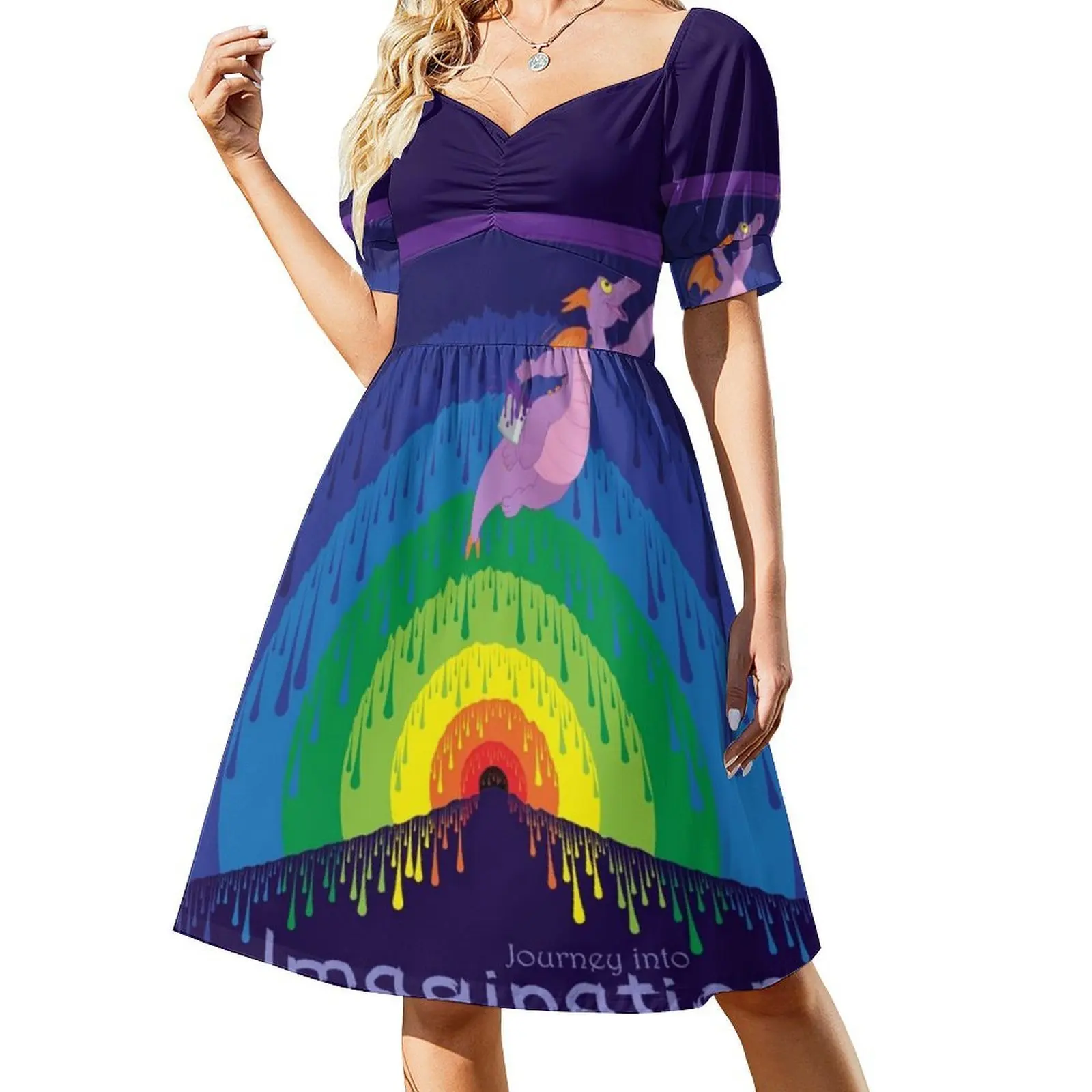 Journey Into Imagination-Painting The Dreamport Women's Hip Hop Streetwear Dress Graphic Print Party Club Wear Figment Figment
