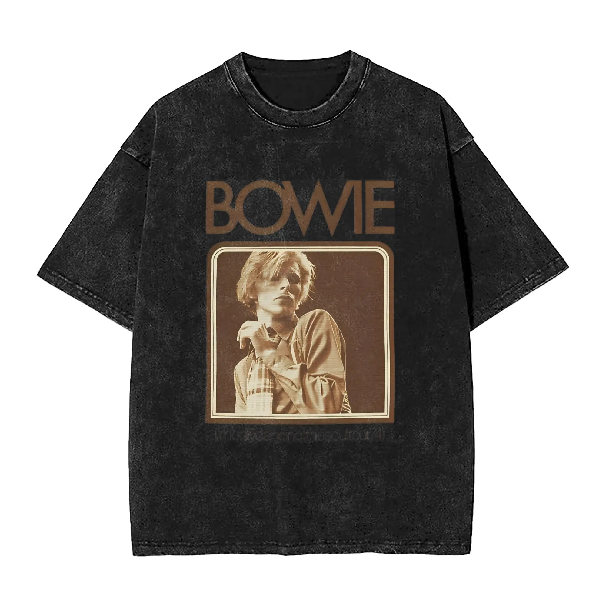 Men Women Vintage Davids Star Bowied Cool Singer  T Shirt Printed Cotton Washed Pop Music Casual T-Shirts