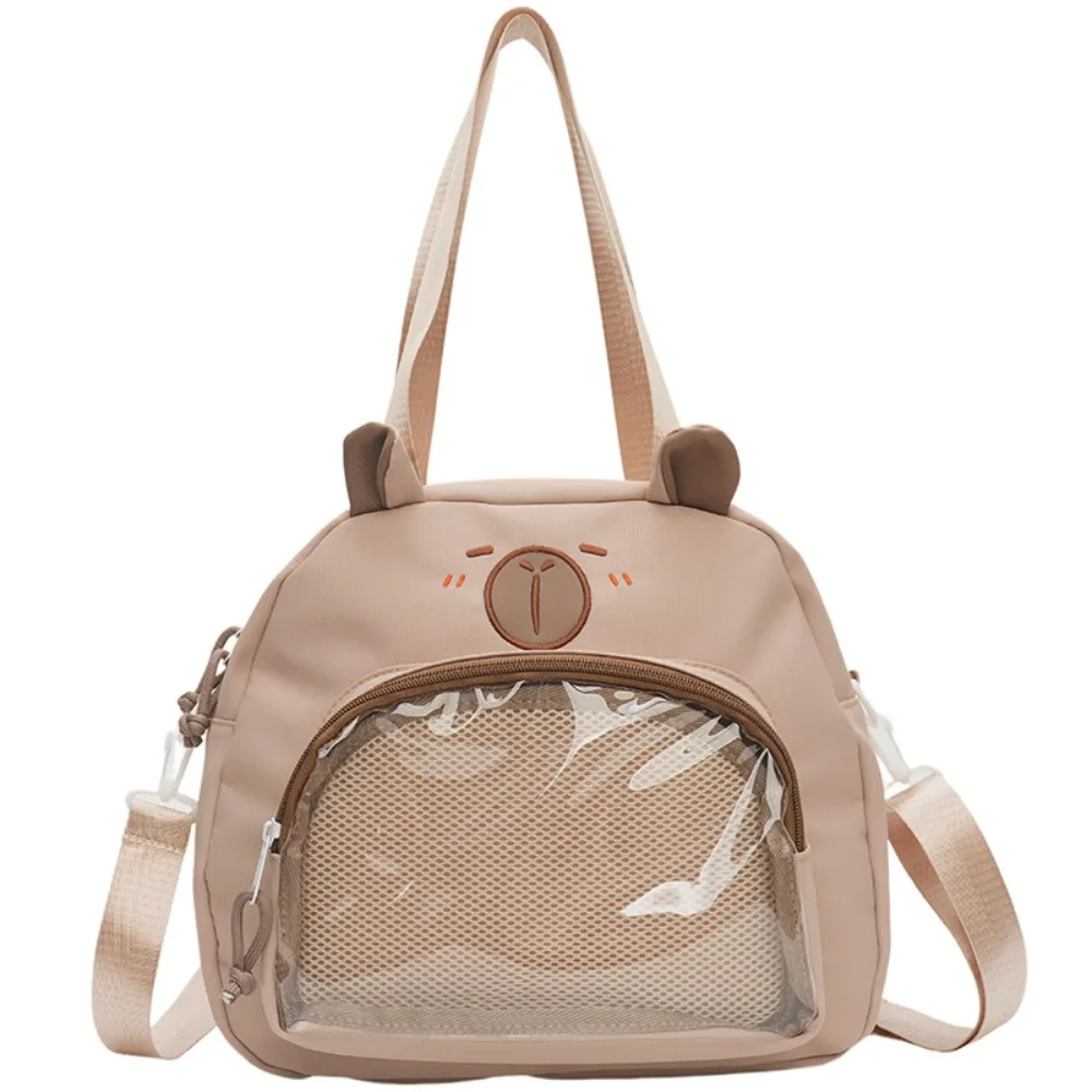 

Модная сумка через плечо с капибарой в японском стиле Harajuku, большая вместительная прозрачная сумка Itabag из ПВХ, повседневная холщовая сумка-тоут для девочек