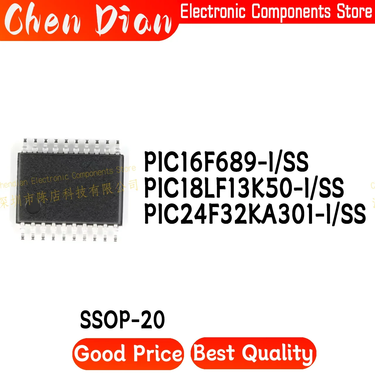 PIC16F689-I/SS PIC18LF13K50 PIC24F32KA301 Package SSOP-20 New Original Genuine