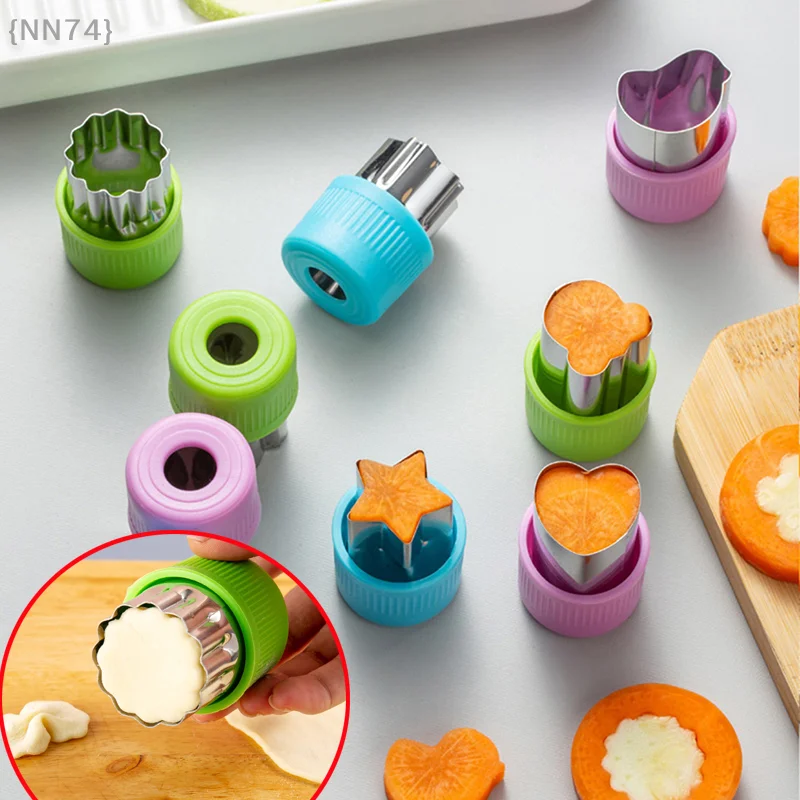 3 teile/satz Stern Herz Form Gemüse Cutter Kunststoff Griff Tragbare Kochen Werkzeuge Edelstahl Obst Schneiden Sterben Küche Gadgets