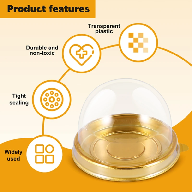 150 Pcs Clear Plastic Mini Cupcake Boxes Muffin Pod Dome Muffin Cake Container Box Individual Cupcake Dessert Container-A13G