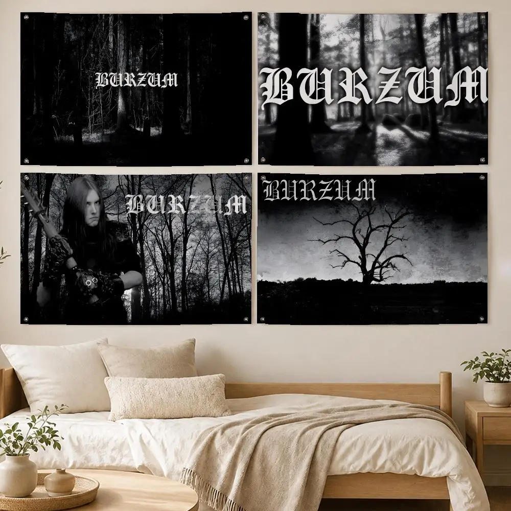 Black Band Burzum Flags Room Bedroom Home Outdoor Wall Hanging Concert Printed Background Decoration Art Banne