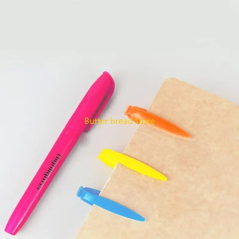 W89C 6PCSハイライターペンブロード彫りチップノートブックプランナー用クイックドライマーカー