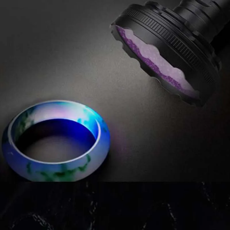 128 395NM UV LED Purple Light Ultraviolet Inspection Flashlight Waterproof Multifunctional Fluorescent Detector Portable Torch