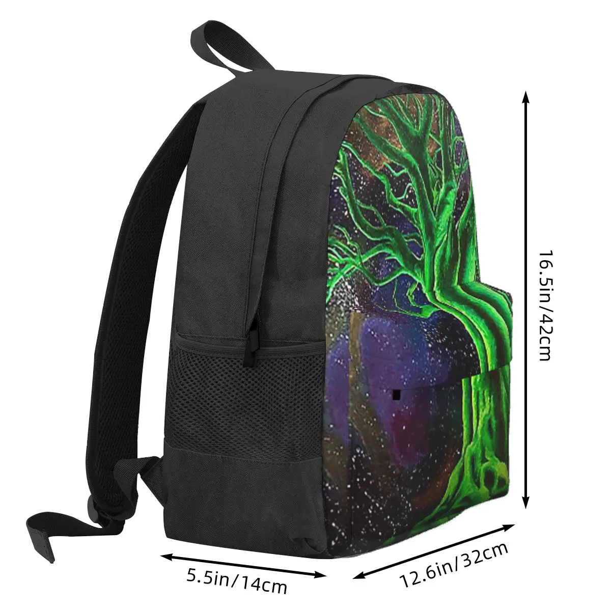 Magic Green Tree Student Backpack School Bag Hiking Travel Daypack for Boys Girls Bookbag Shoulder Bags