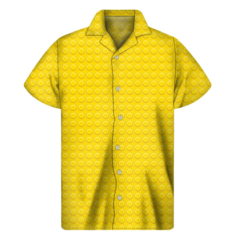 Chemise Hawaïenne Imprimée en 3D pour Homme, décennie s de Construction Créatifs, Revers de Rue, Rentabilité, Chemisier à lèvent, Manches Courtes, Été